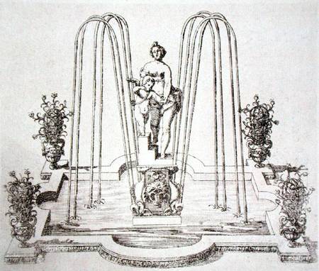 Fountain design from 'The Gardens of Wilton' a Isaac de Caus