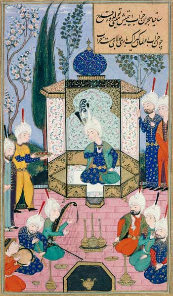 Ms B-284 Fol.33b The Court of the Sultan, illustration from 'The Divan of Sultan Husayn Bayqara' a Scuola Islamica