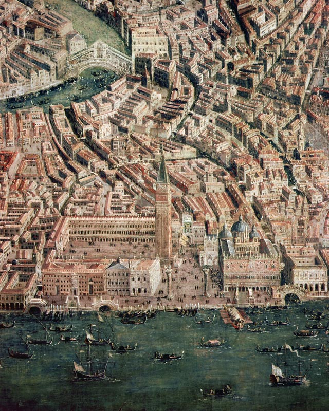 Perspective plan of Venice  (detail of 222923) a Scuola pittorica italiana