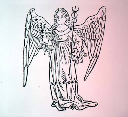 Virgo (the Virgin) an illustration from the 'Poeticon Astronomicon' by C.J. Hyginus, Venice a Scuola pittorica italiana