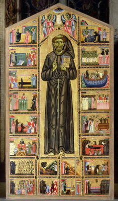St. Francis and Scenes from his Life, Bardi Chapel (tempera on panel) a Italian School, (13th century)
