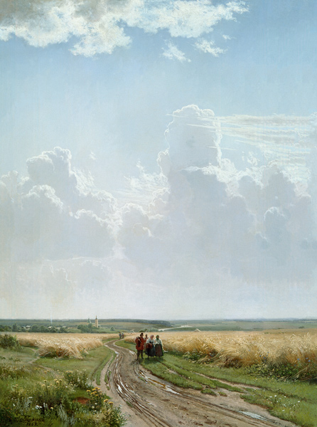 Midday cornfields in the surroundings of Moscow. a Iwan Iwanowitsch Schischkin