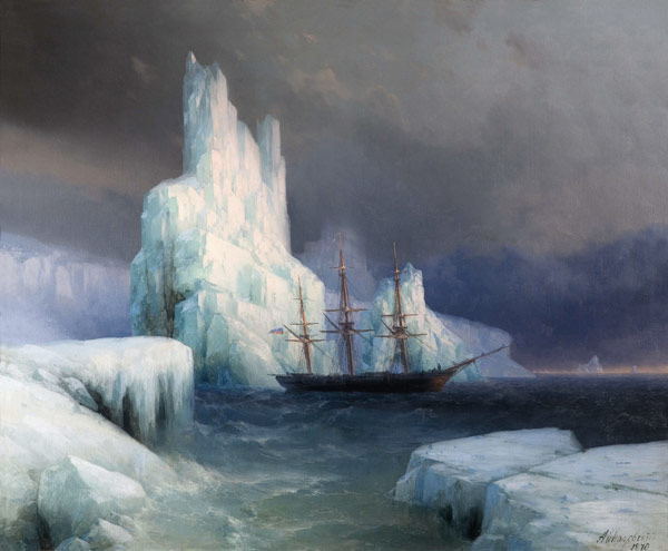 Icebergs in Antarctica a Iwan Konstantinowitsch Aiwasowski