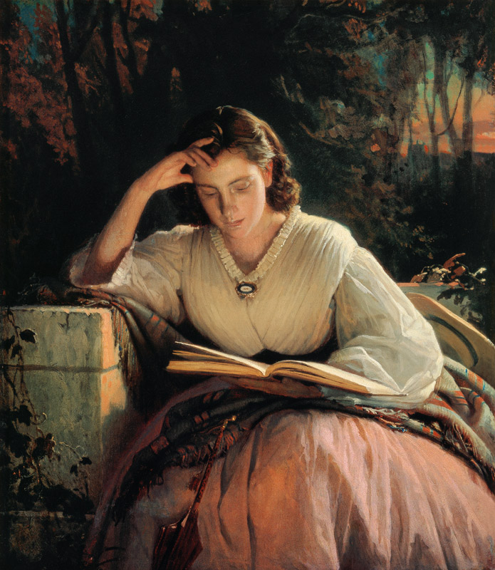 Reading (Portrait of the artist's wife) a Iwan Nikolajewitsch Kramskoi