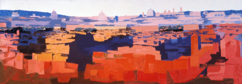 Rome, View from the Spanish Academy on the Gianicolo, Sunset, 1968 (oil on canvas) (see also 213353  a Izabella  Godlewska de Aranda
