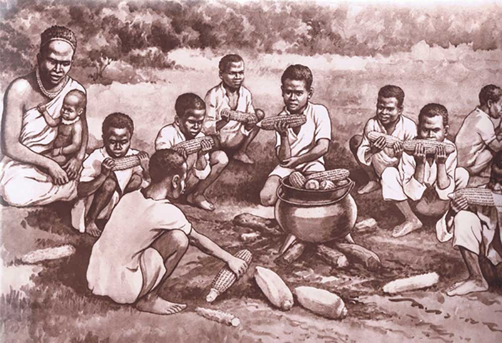 Happy native boys of Rhodesia, from MacMillan school posters, c.1950-60s a J. Macfarlane