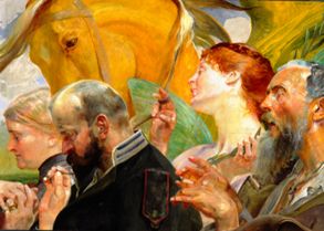 Panel 'art' of a triptych a Jacek Malczewski
