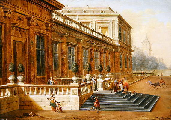 The Return of the Prodigal Son on the Steps of a Classical Palace (oil on canvas) a Jacob Balthasar Peeters