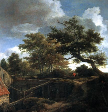 Woodland landscape with rear view of a water-mill a Jacob Isaacksz van Ruisdael