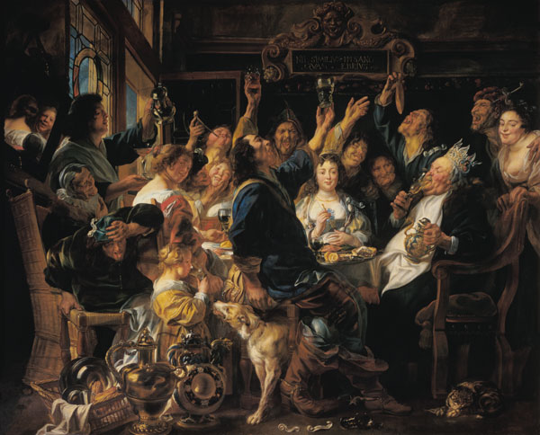 The feast of the bean king. a Jacob Jordaens