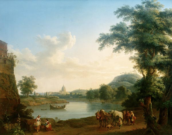 St. Peter von der Milvischen Brücke aus gesehen. a Jacob Philipp Hackert