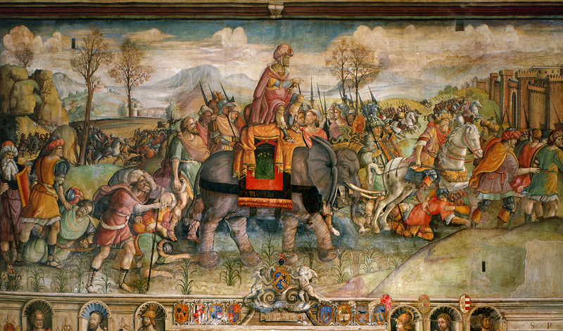 Hannibal Crossing the Alps (fresco) a Jacopo Ripanda