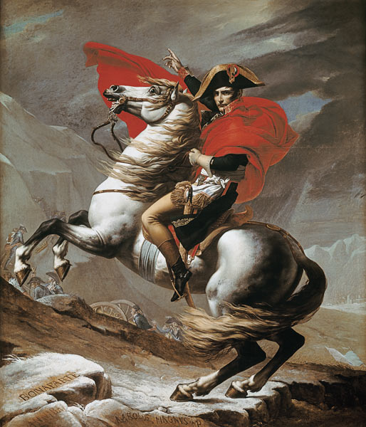 Napoleone attraversando le Alpi a Jacques Louis David