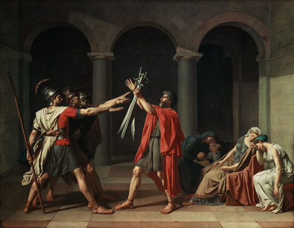  Il giuramento degli Orazi a Jacques Louis David