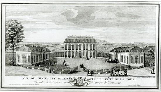View of the Courtyard Facade of the Bellevue Castle, c.1750 a Jacques Rigaud