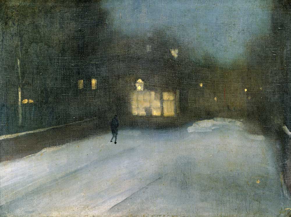 Nocturne in Grey and Gold: Chelsea Snow a James Abbott McNeill Whistler