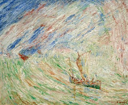 Christ calming the storm, 1891, by James Ensor (1860-1949), Belgium, 19th century