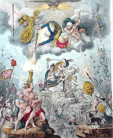 Confederated Coalition, or The Giants Storming Heaven, published by Hannah Humphrey in 1804 (etching a James Gillray