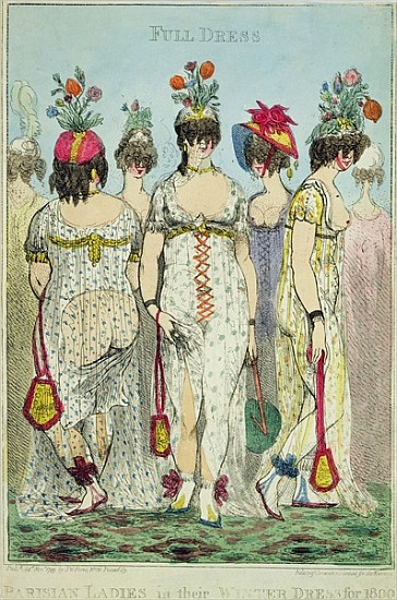 Parisian Ladies in Winter Dresses for 1800, 1799 (copper engraving & w/c) a James Gillray