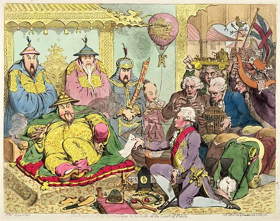 Reception of the Diplomatique and his Suite at the Court of Pekin, c.1793 a James Gillray