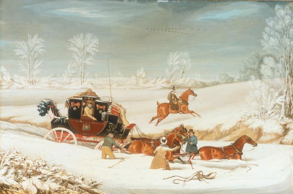 The Mailcoach in a Drift of Snow a James Pollard