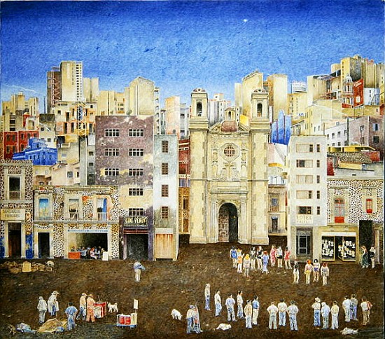 Prospecting for Clients in Manzaneres, c.2001 (oil on canvas)  a  James  Reeve