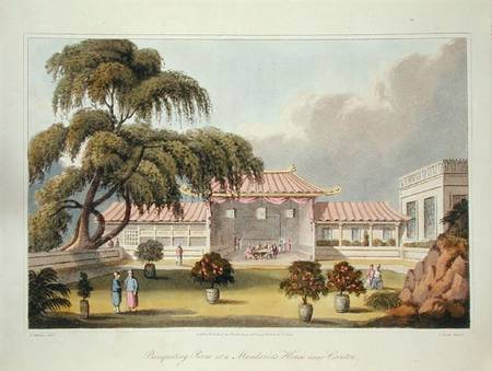 Banqueting Room at a Mandarin's House near Canton, from 'Journal of a voyage, in 1811 and 1812 to Ma a James Wathen