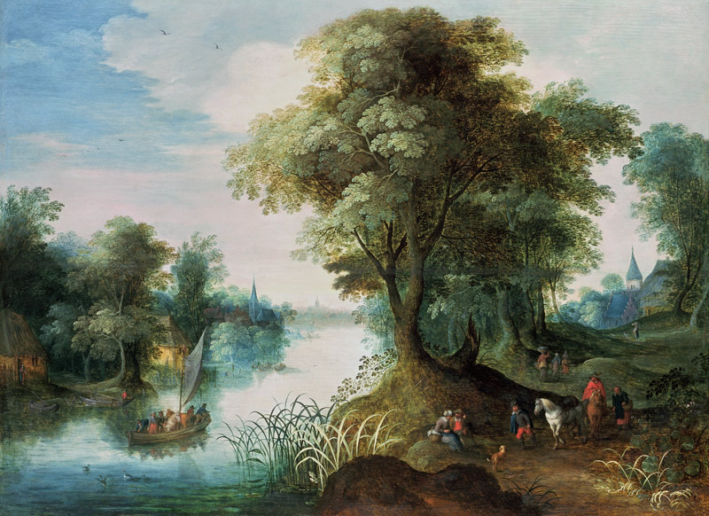 River Landscape a Jan Brueghel il Vecchio