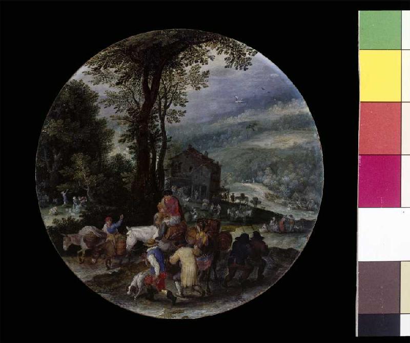 Belebte Landstraße mit Wirtshaus (Allegorie des Herbstes) a Jan Brueghel il Vecchio