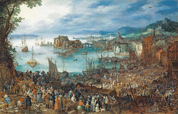 Jan Bruegel t.E./ Great Fish Market/1603 a Jan Brueghel il Giovane
