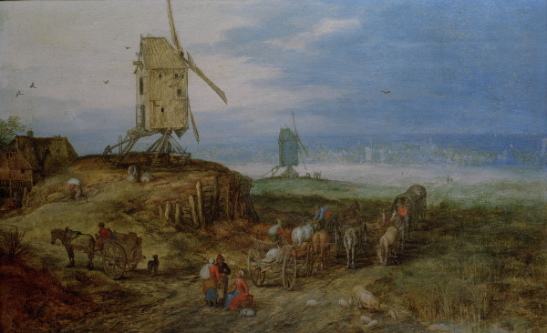 J.Brueghel t.E. / Landscape with Mills a Jan Brueghel il Giovane