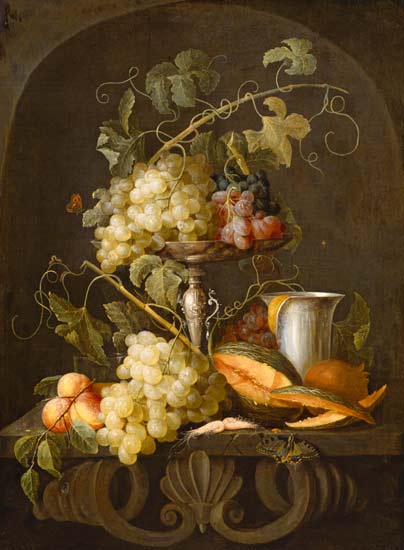 Quiet life with fruits a Jan Davidsz de Heem