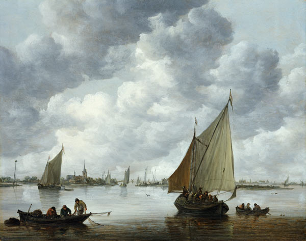 Fishingboat in an Estuary a Jan van Goyen