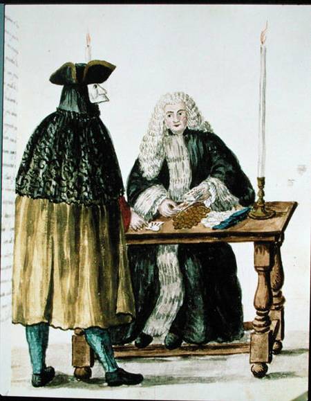 A Magistrate Playing Cards with a Masked Man a Jan van Grevenbroeck