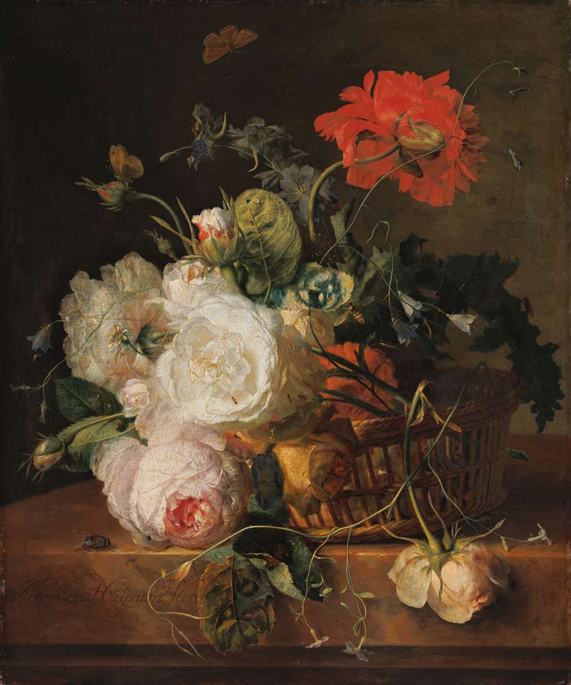 Basket with flowers a Jan van Huysum