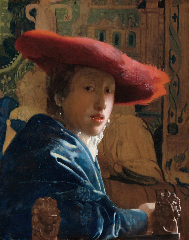 Girl with a Red Hat a Johannes Vermeer 