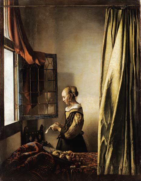 Ragazza che legge una lettera alla finestra aperta a Johannes Vermeer 