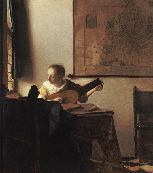 Woman with a Lute a Johannes Vermeer 