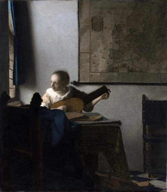 Woman with a lute a Johannes Vermeer 