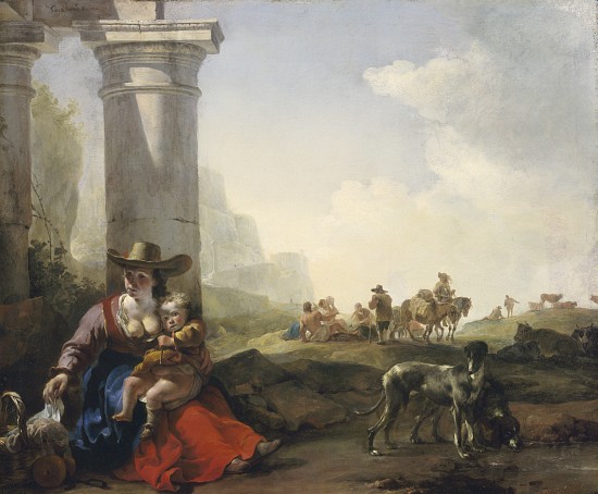Italian Peasants among Ruins a Jan Weenix