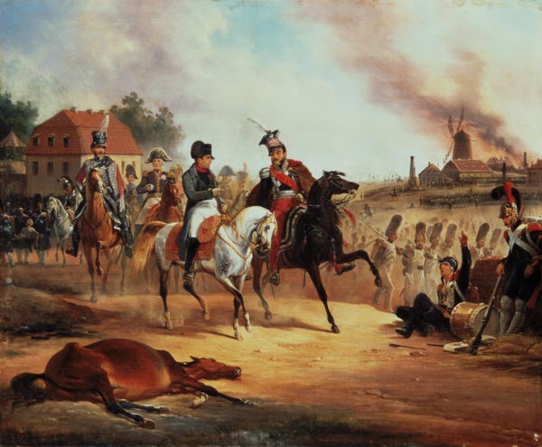 Napoleon and Prince Joseph Poniatowski at the Battle of Leipzig, 19th October 1813 a January Suchodolski