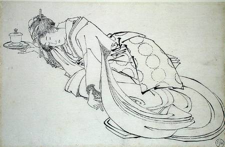 A Courtesan Offering a Cup a Japanese School