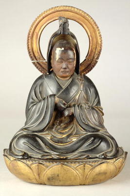 Buddhist abbot (lacquered wood) a Scuola Giapponese, (19°secolo) Scuola Giapponese, (19°secolo)