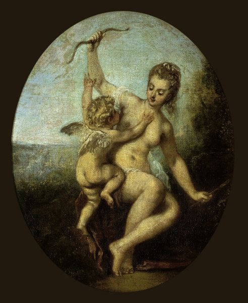 Watteau / Venus disarms Amor a Jean-Antoine Watteau