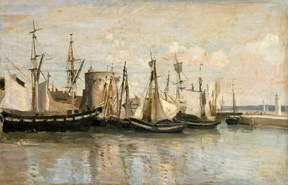 La Rochelle. Entrée du port d'échouage a Jean-Babtiste-Camille Corot