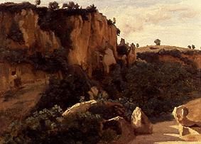 Rocky woods valley at Cività Castellana. a Jean-Babtiste-Camille Corot