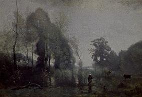 In the early morning mist at this pond Ville ' Avray. a Jean-Babtiste-Camille Corot