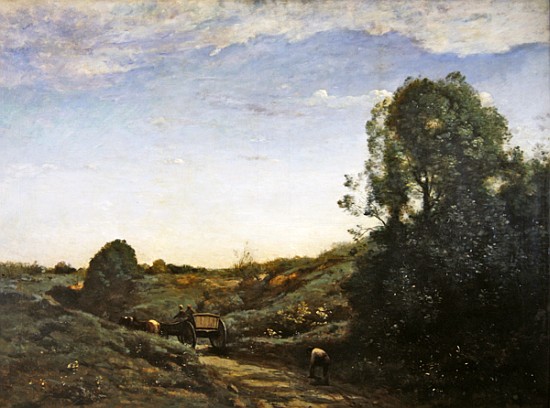 La Charette, memory of Marcoussis a Jean-Babtiste-Camille Corot