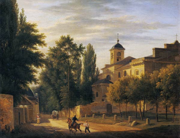 View of the Church of Ville d'Avray in c.1820 a Jean Baptiste Gabriel Langlace