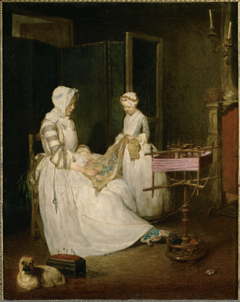 Chardin / The diligent Mother a Jean-Baptiste Siméon Chardin